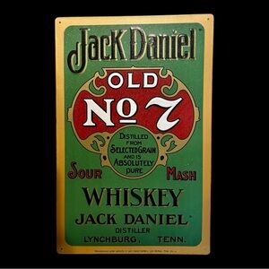 Jack Daniel’s Old No. 7 Whiskey Metal Sign 11”x17” Vintage Style Bar Decor